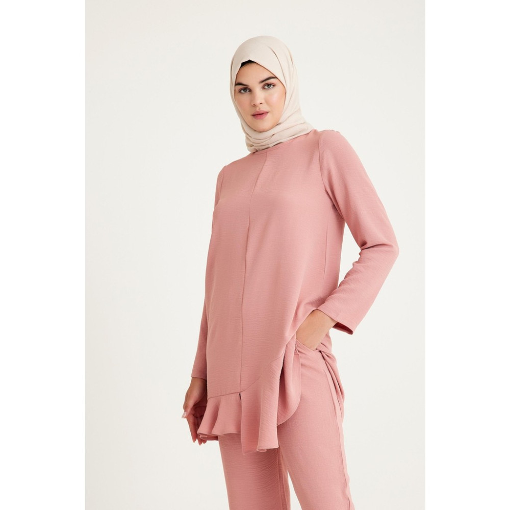 Plistre 1757_TESETTÜR Fırfırlı Tunik & Pantolon Ikili Takım Tesettür Takımı Fiyatı