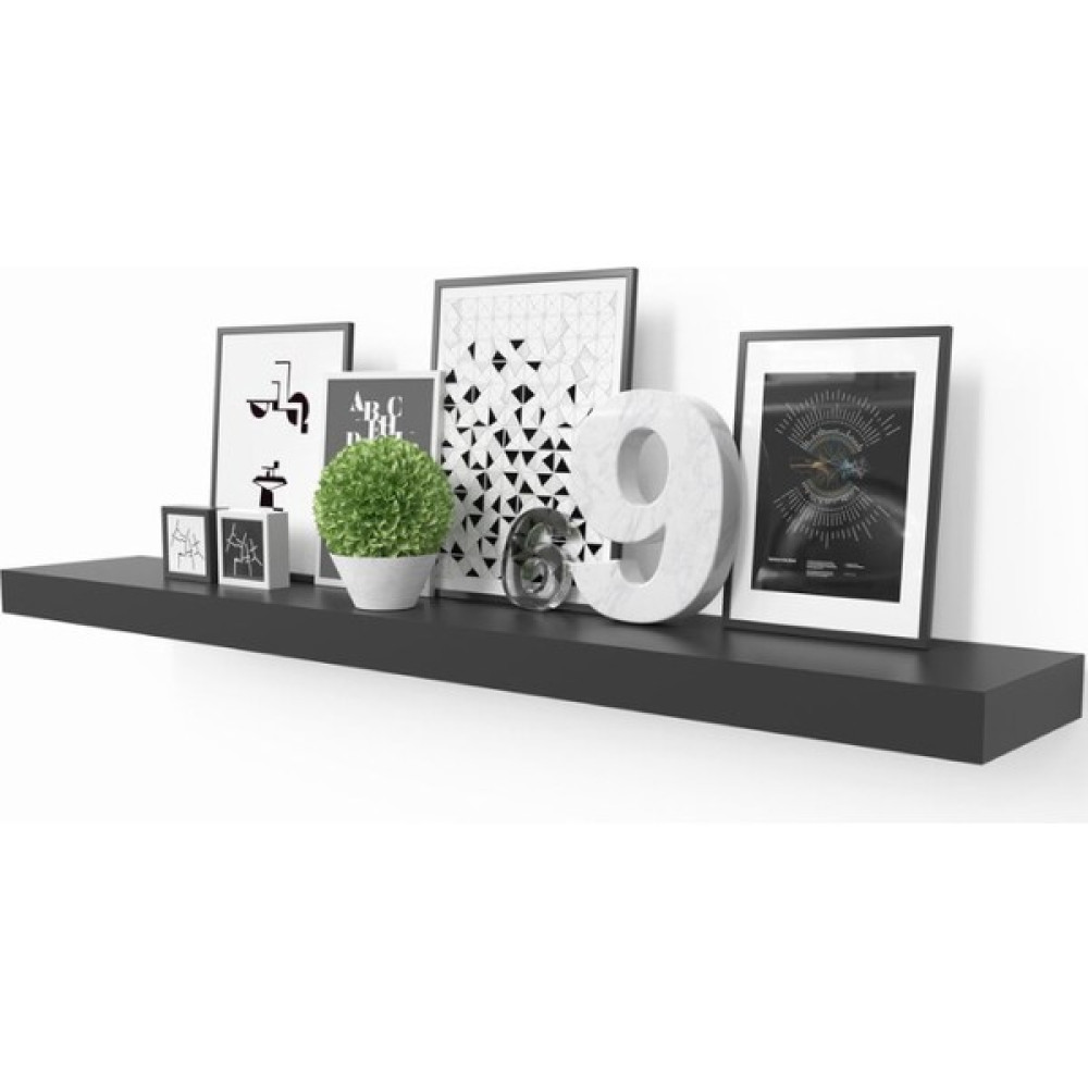 Plodna House 100x15cm Siyah 18mm Mdf Duvar Rafı & Uçan Raf Kitaplık - Duvar Rafı & CD / DVD Rafı Fiyatı