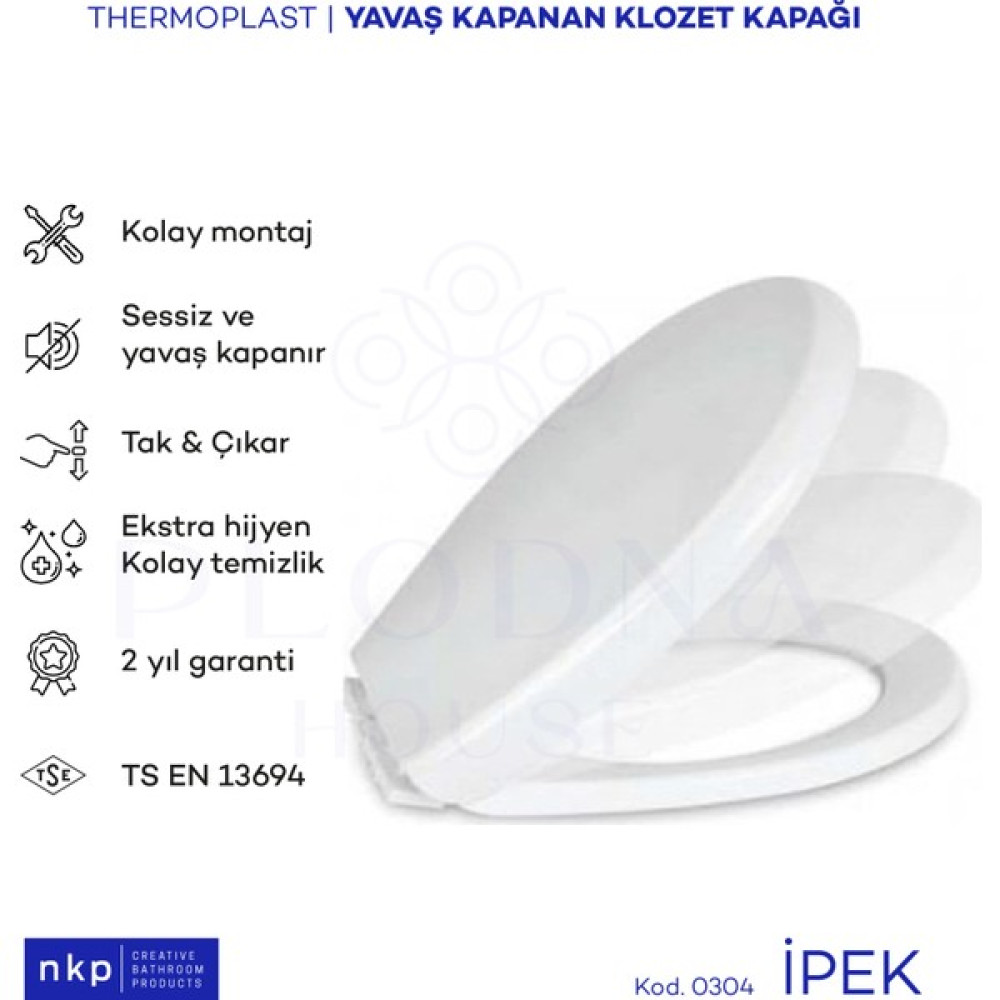 Plodna House İpek Oval Form Yavaş Kapanan Klozet Kapağı - Beyaz Klozet Kapağı Fiyatı