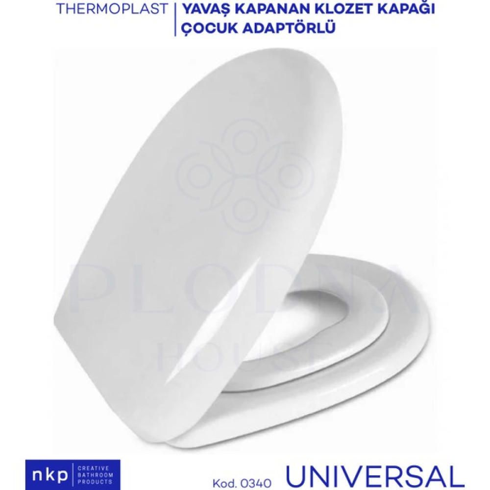 Plodna House Universal Bebek Çocuk Adaptörlü Yavaş Kapanan Klozet Kapağı Oval Form - Beyaz Klozet Kapağı Fiyatı
