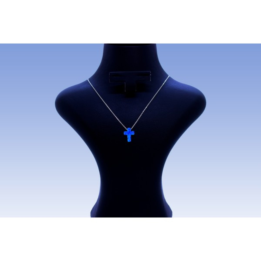 Plt Silver Opal Taşlı Haç Kolye Gümüş Kolye Fiyatı