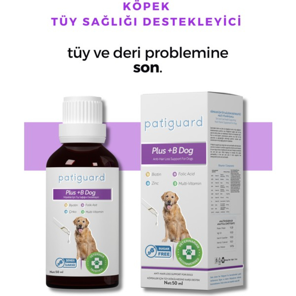 Plus B For Dogs Köpekler Için Tüy Dökülmesi Engelleyici Biyotin Tüy Sağlığı Damlası 50ML Evcil Hayvan Ürünleri Fiyatı