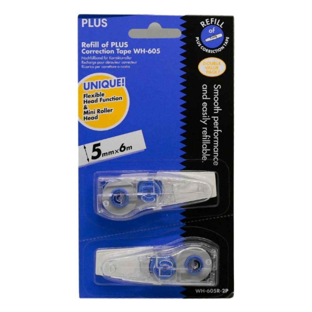 Plus Whiper WH-605 Şerit Silici 5mm x 6m, 2'li Şerit Düzeltici Fiyatı