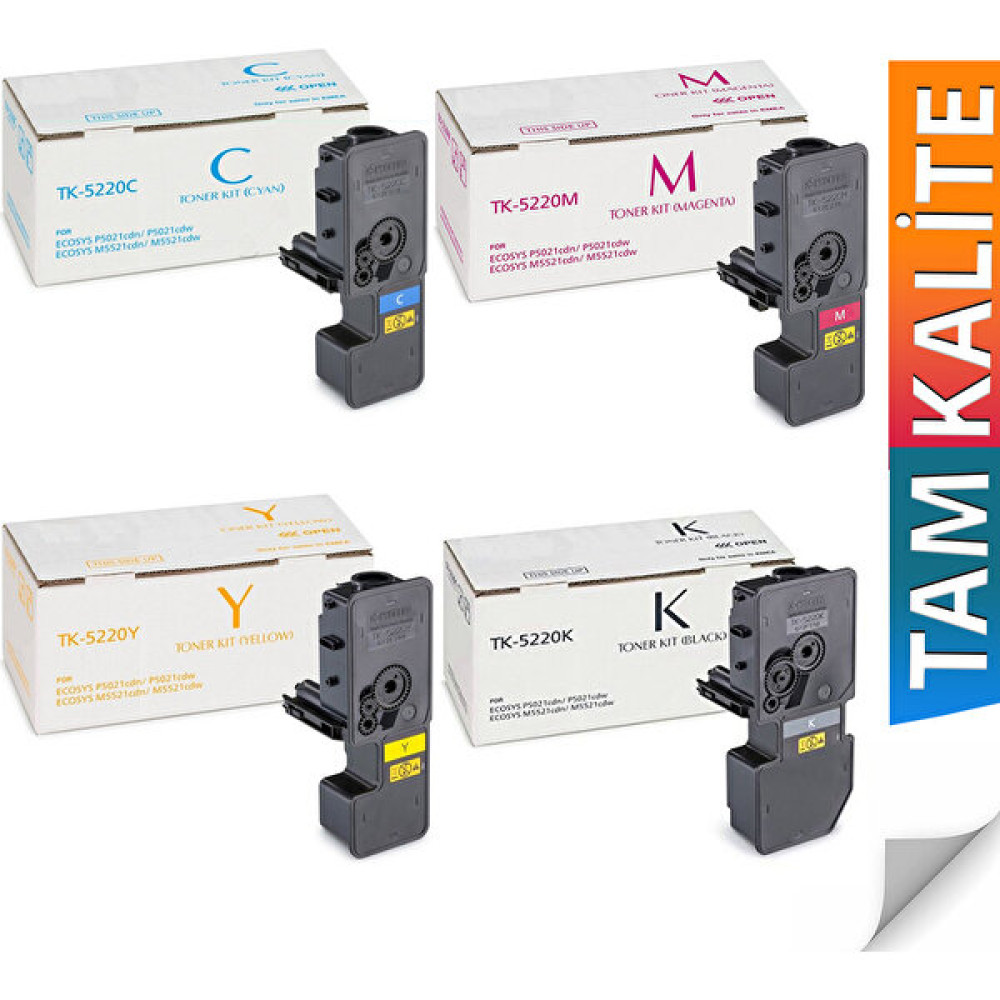 PlusPrint TK-5220 Kyocera Ecosys M5521CDW Uyumlu Muadil Toner 1 Set - Renkli Tonerler Fiyatı