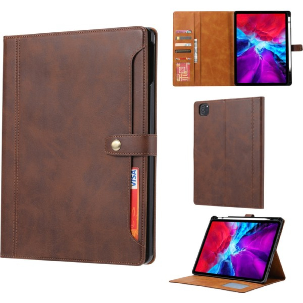 PLZ Shop Apple iPad Pro 11 Inç Için Buzağı Doku Deri Kılıf (2020) Coffee (Yurt Dışından) - Renkli Tablet Kılıfı Fiyatı