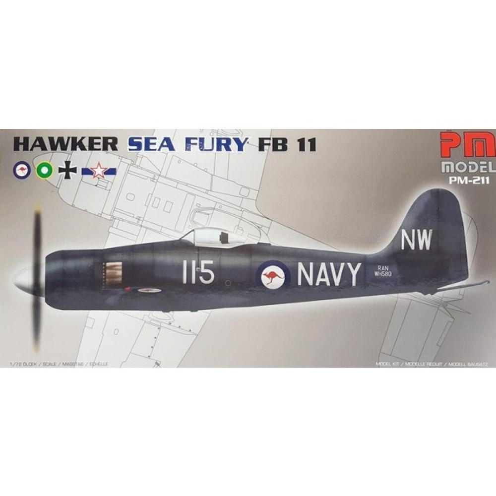 Pm Model Hawker Sea Fury FB11 Pm Model Avcı Uçağı Demonte Plastik Maketi - Renkli Maket Fiyatı