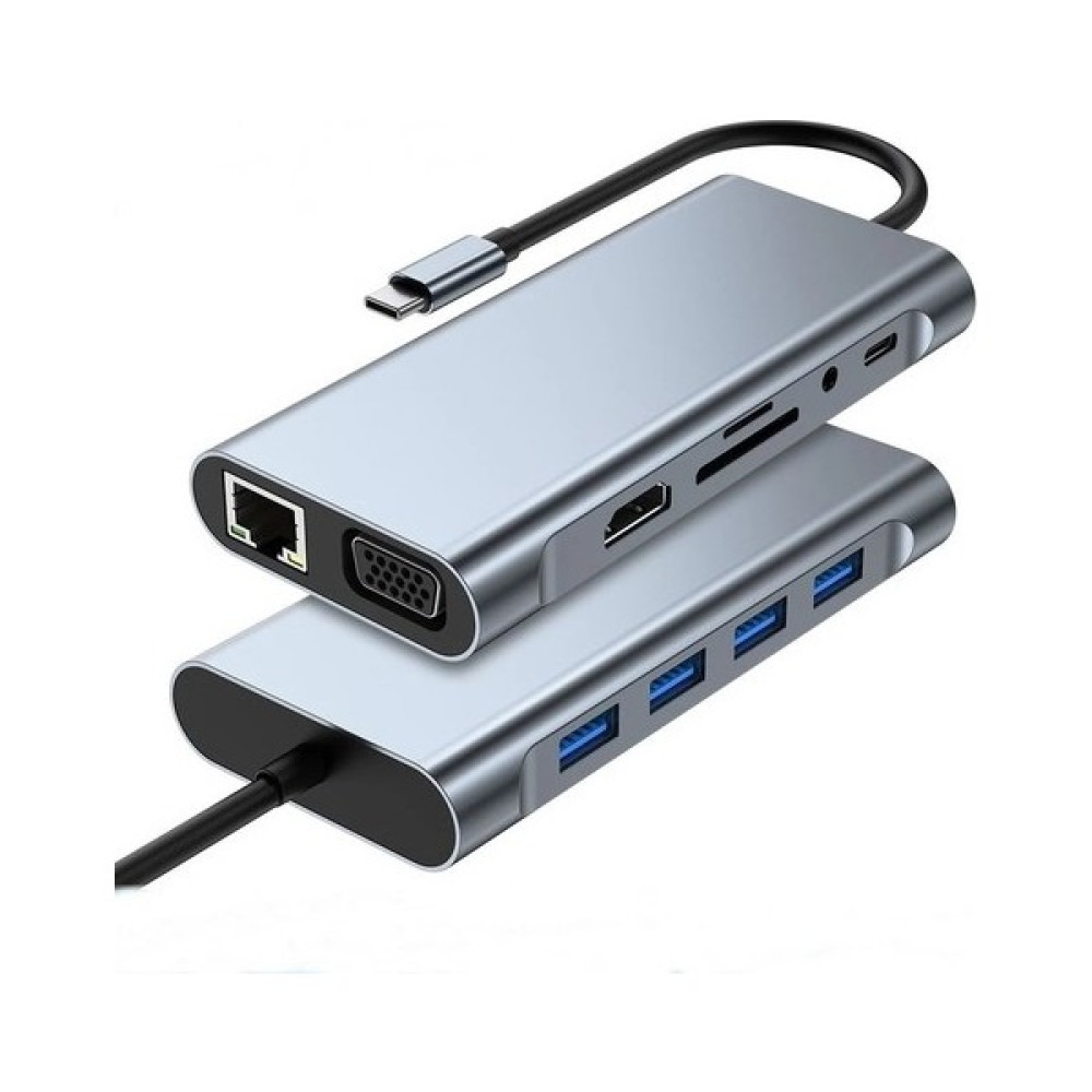 Pmr Type C Hub 11 In 1 USB C Docking Station 4K Hdmı,vga,type C PD,USB3.0,RJ45 Ethernet,sd/tf Aux Bilgisayar Çevirici ve Adaptörü Fiyatı