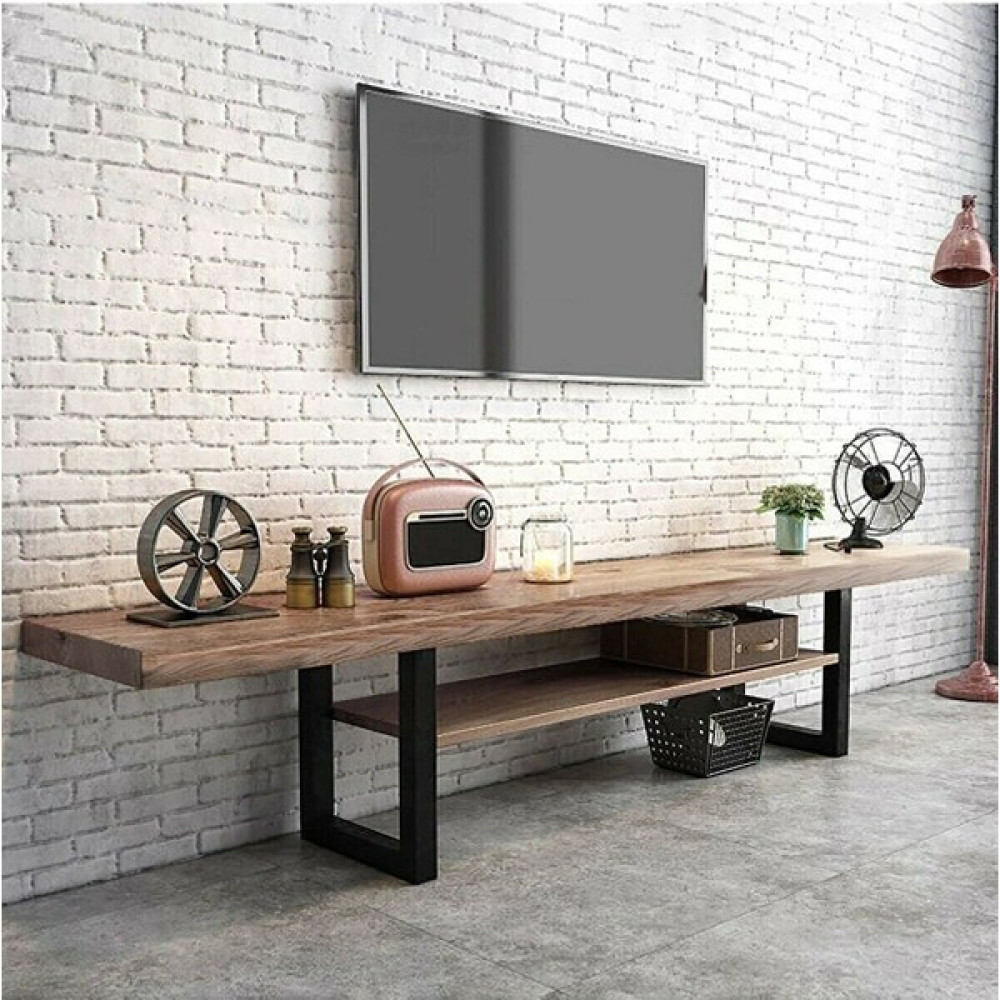 Pnf Dizayn Pnf Design Tv Ünitesi Doğal Ahşap Yaşam Ünitesi Masif Ahşap Tv Ünitesi PNF000006 - Kahverengi Kitaplık Fiyatı