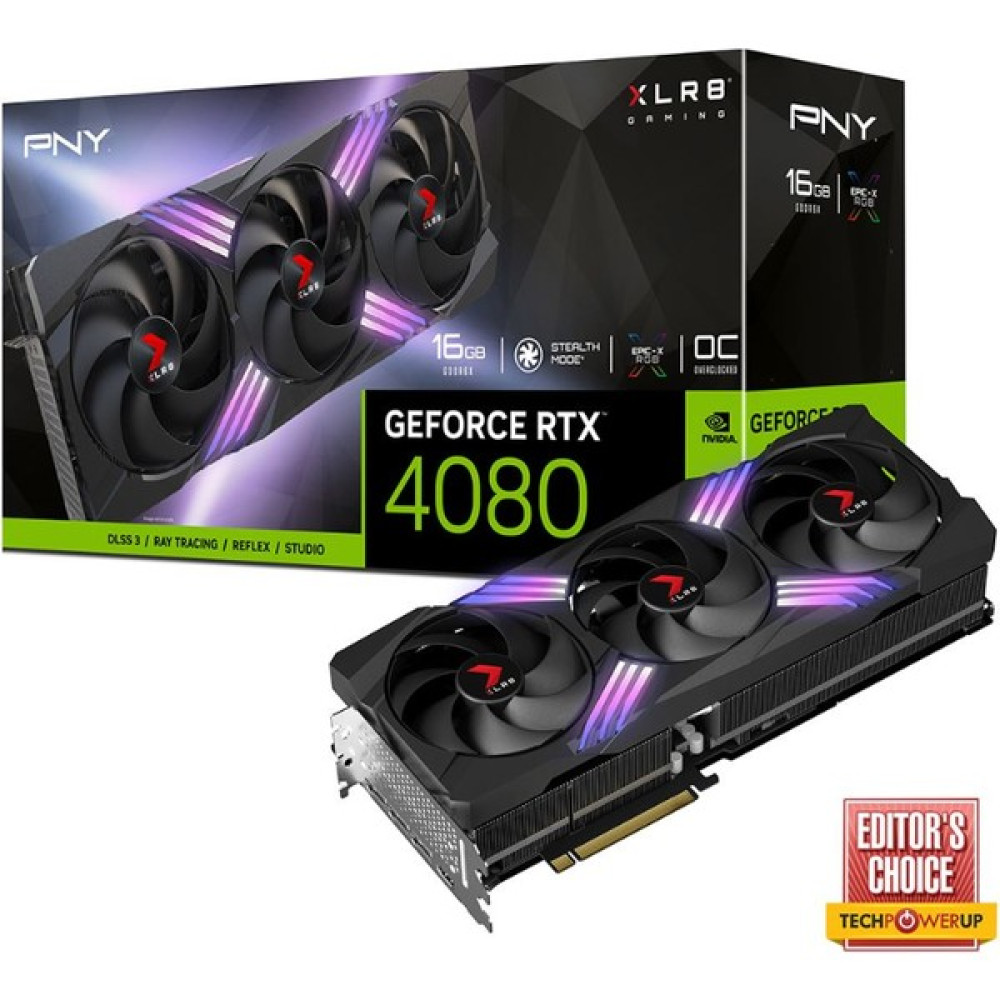 PNY GPU - VCG408016TFXXPB1-O- PNY GEFORCE RTX® 4080 16GB XLR8 Gaming VERTO Overclocked Edition Ekran Kartı  Ekran Kartları Fiyatı
