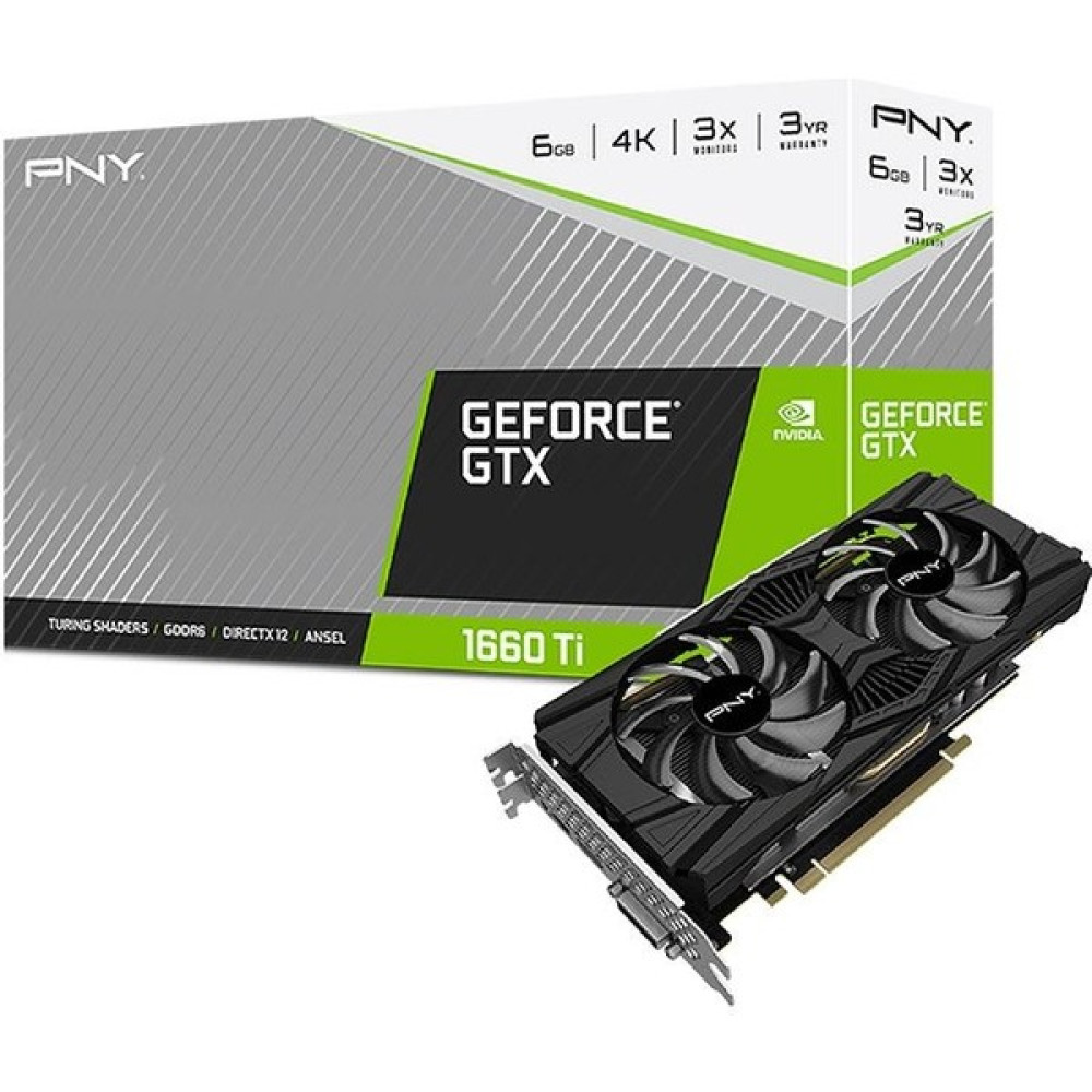 PNY NVIDIA GTX 1660 Ti DUAL FAN 6GB GDDR6 192 Bit Ekran Kartı (RGB YOK) Ekran Kartları Fiyatı