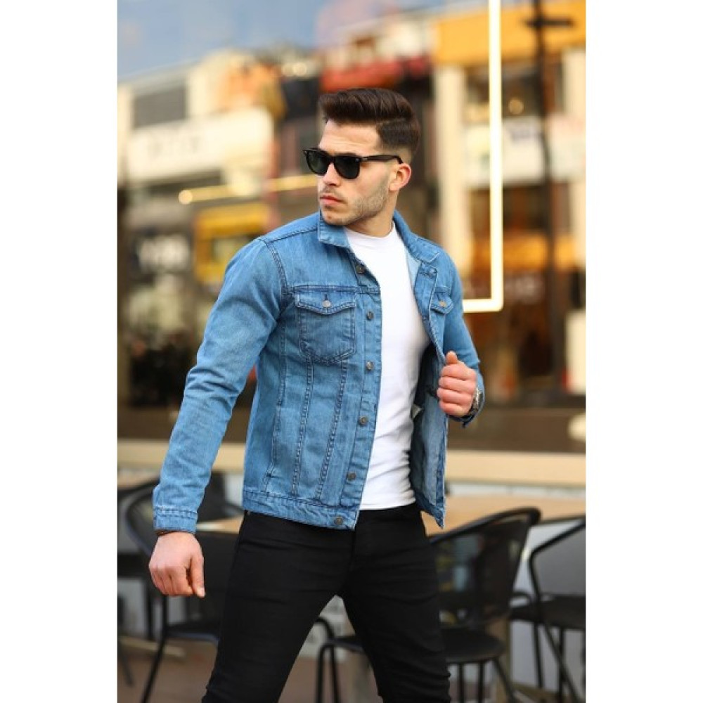 Pobudo Mavi Renk Düğmeli Kot Ceket Erkek Ceket Fiyatı