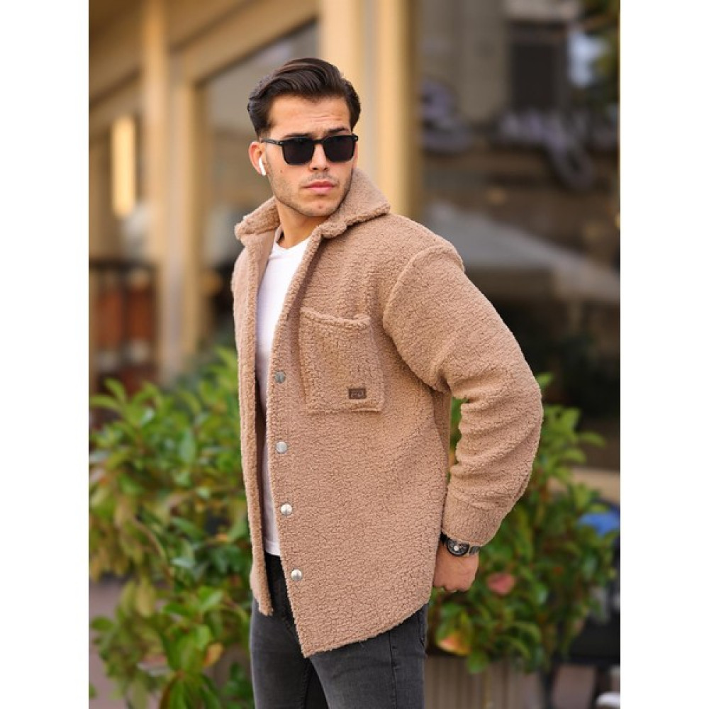 Pobudo Vizon Renk Oversize Peluş Mont Erkek Mont Fiyatı