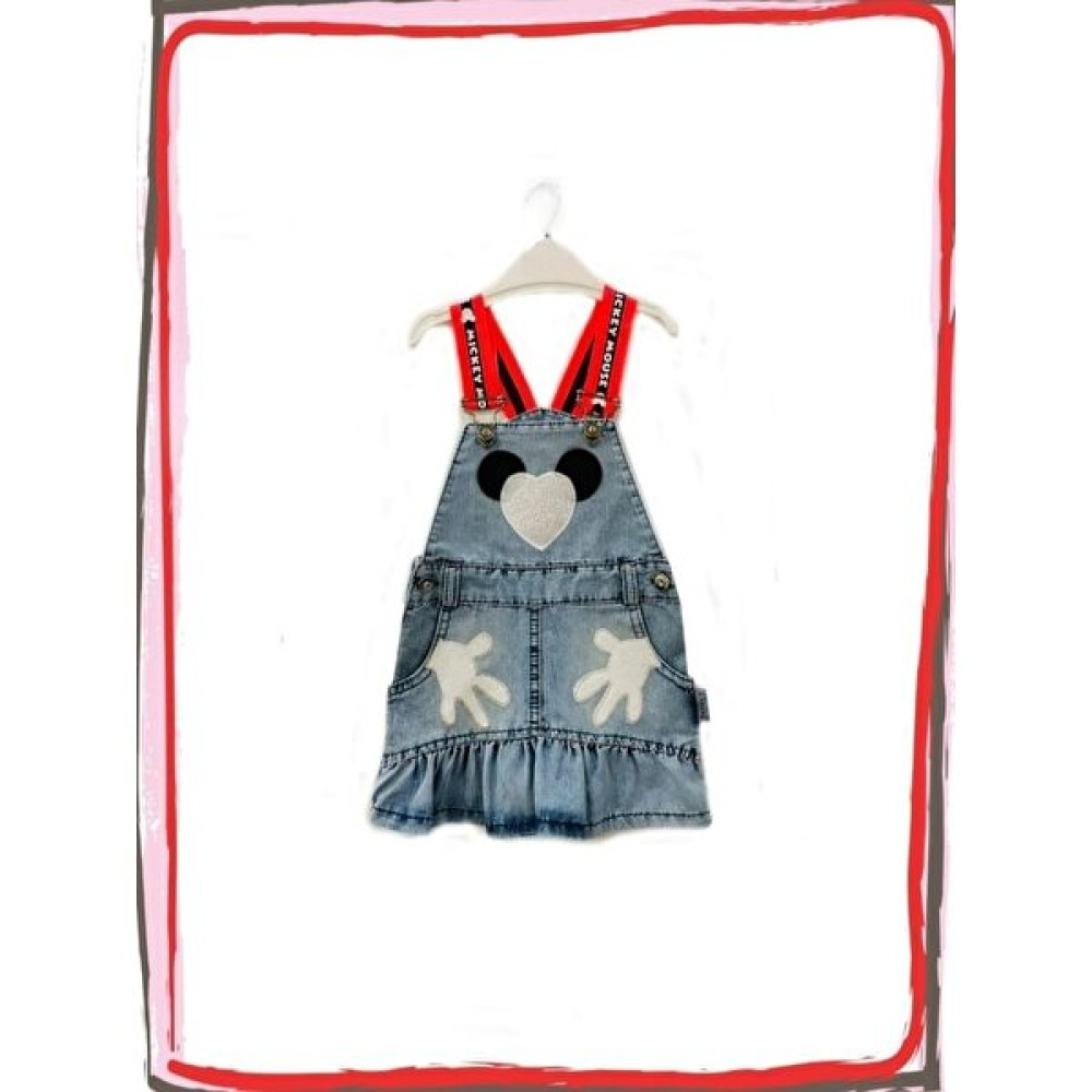 Podium Giyim Kız Bebek Minnie Mause Temalı Kot Elbise Bebek Elbisesi Fiyatı