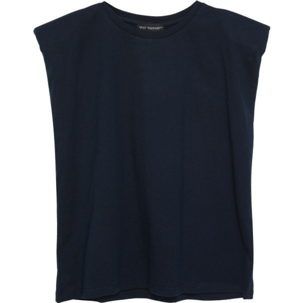Podyum Plus Vatkalı Kolsuz Basic Tişört Lacivert Bayan T-shirt Fiyatı