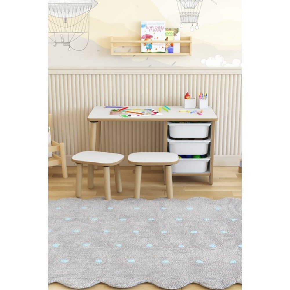 Pofitto Çocuk Masa Sandalye Takımı 90X45 cm 3 Sepetli Çocuk Çalışma ve Aktivite Masası Yaz-Sil,2 Tabureli - Beyaz Bebek Odası Tekstili Fiyatı