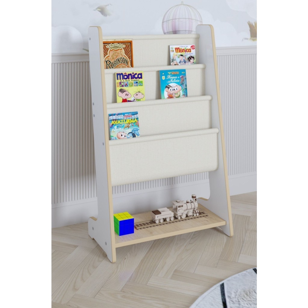 Pofitto Montessori Çocuk Kitaplığı MDF Malzeme ile 100 cm Yükseklik ve Beyaz Renk Tasarım SSD / Solid State Drive Fiyatı