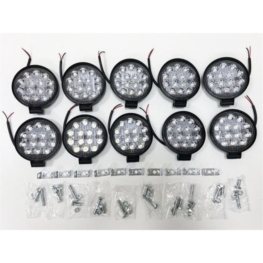 Point 14 LED Yuvarlak 48W Off Road Sis Farı Lambası Projektör 12-24V 10 Adet Oto Boyaları Fiyatı
