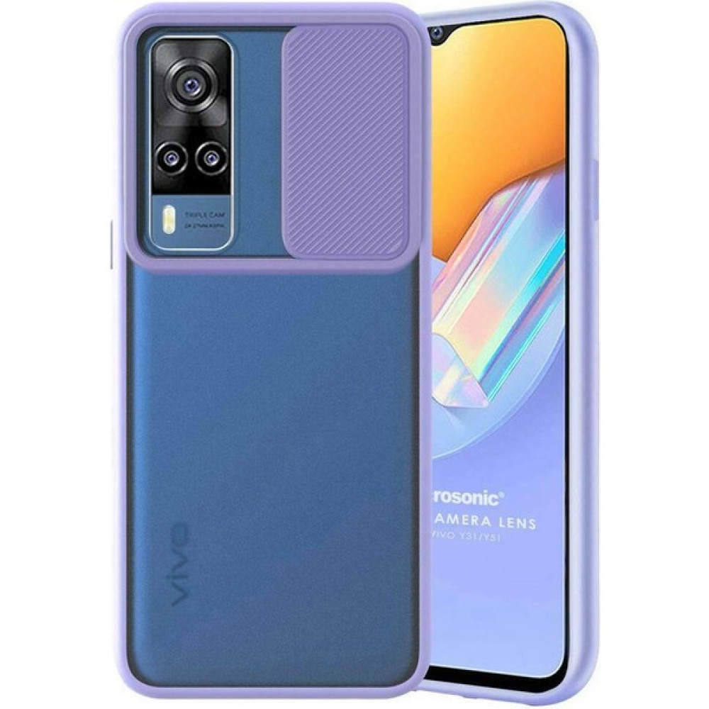 Pointtech Vivo Y53S Sürgülü Kamera Korumalı Kılıf - Lila Cep Telefonu Kılıfı Fiyatı