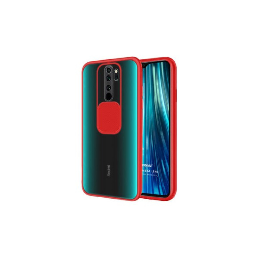 Pointtech Xiaomi Redmi Note 8 Pro Sürgülü Kamera Korumalı Kılıf - Kırmızı Cep Telefonu Kılıfı Fiyatı