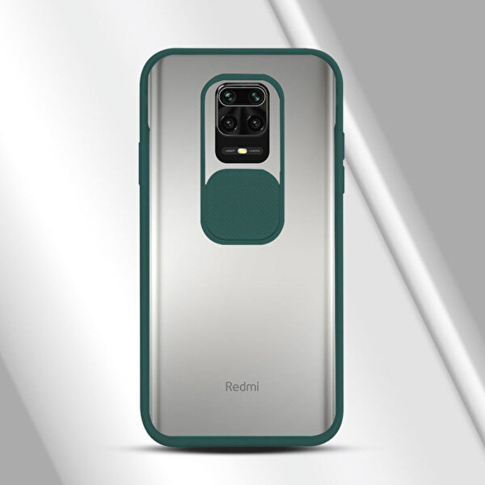 Pointtech Xiaomi Redmi Note 9s Sürgülü Kamera Korumalı Kılıf - Yeşil Cep Telefonu Kılıfı Fiyatı