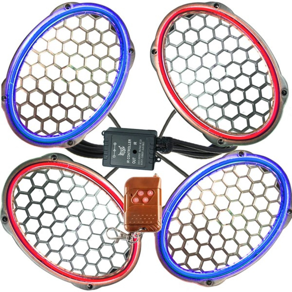 Poke Çakar Ledli Oval Hoparlör Kapak Mavi Kırmızı 4ADET Poke PK-5608 Oto Hoparlörleri & SubWoofer Fiyatı