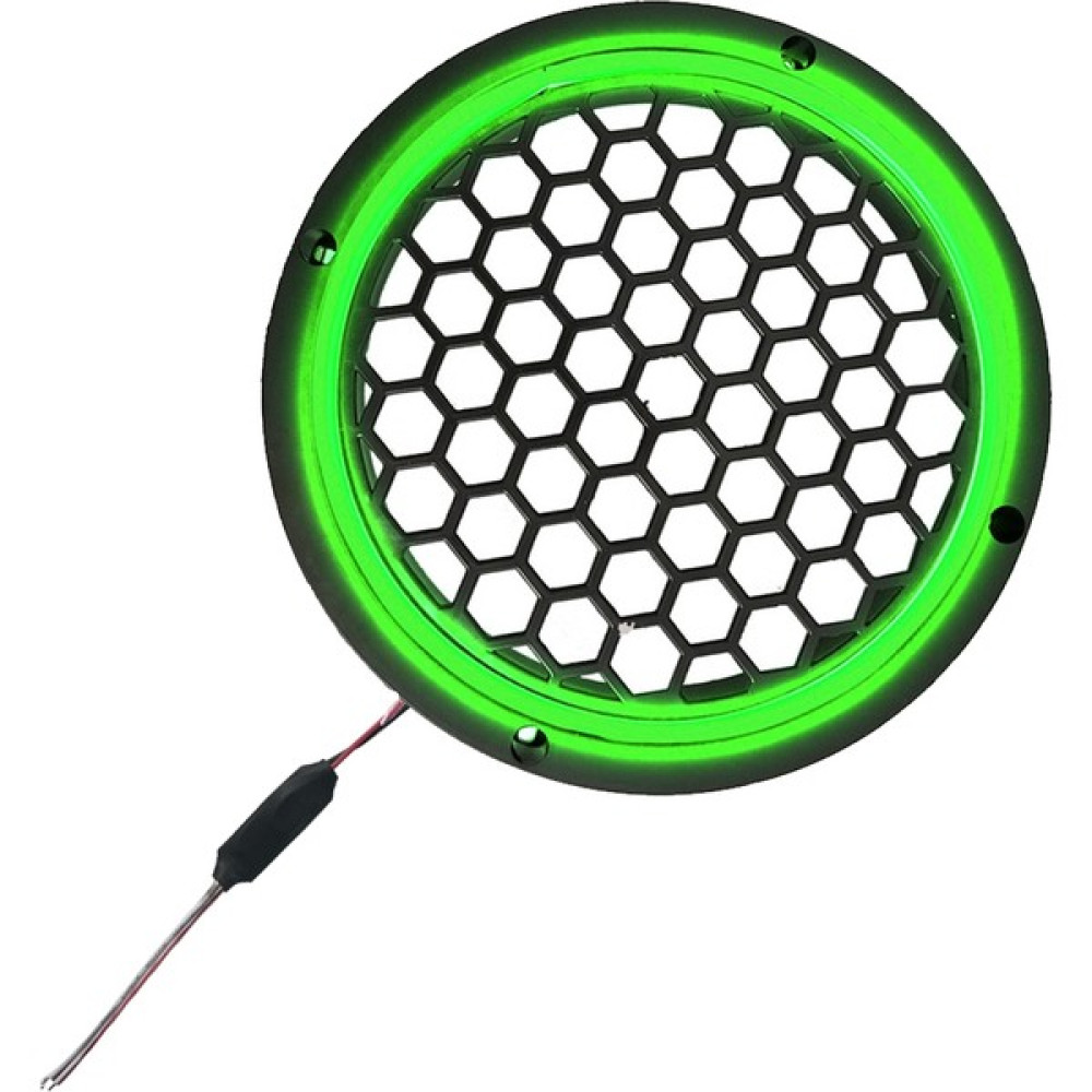 Poke Ledli Flaşörlü Hoparlör Kapak 16CM 1ADET 12V PK-5573, Yeşil Oto Hoparlörleri & SubWoofer Fiyatı
