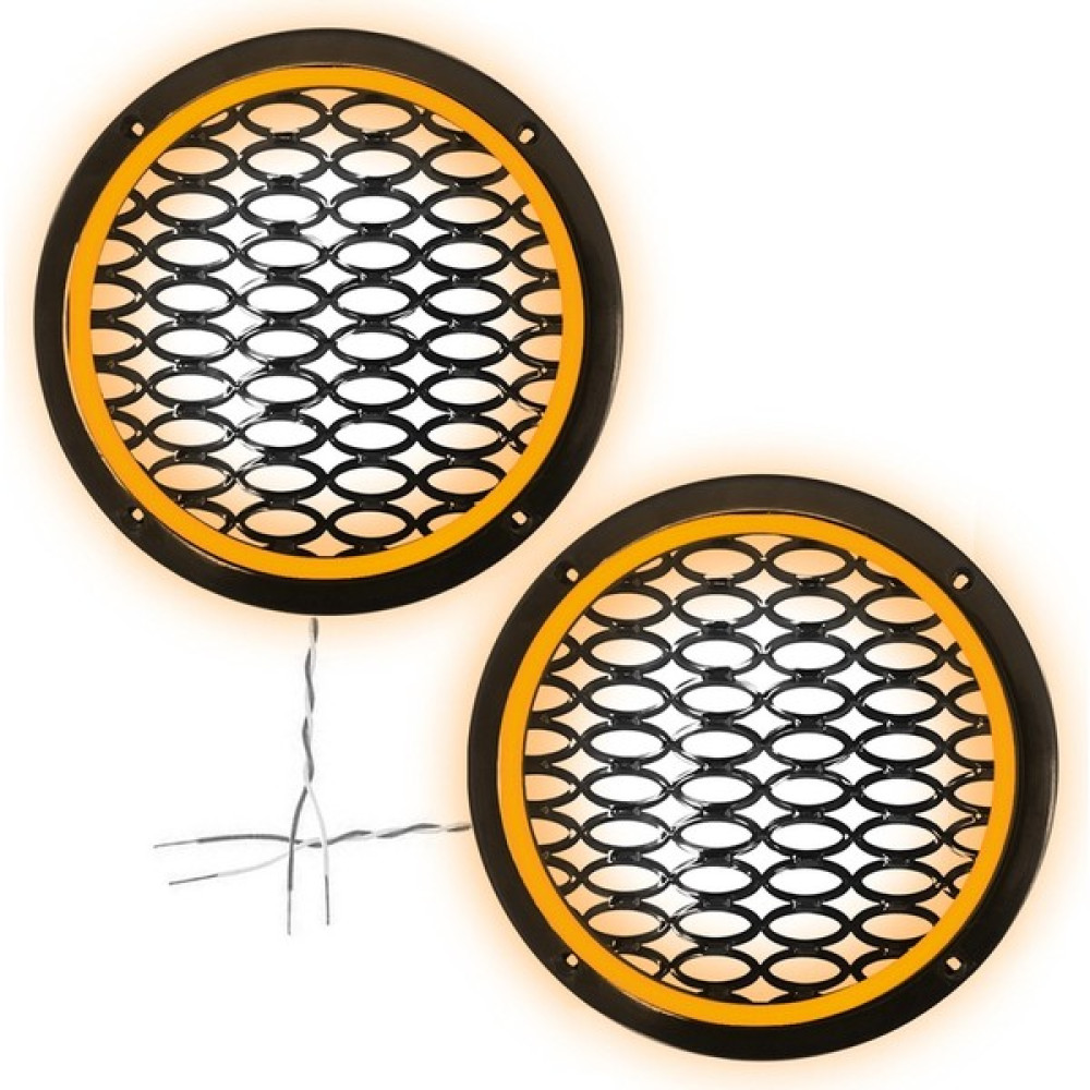 Poke Ledli Hoparlör Kapak 16CM 2ADET 12V PK-5050, Amber Oto Hoparlörleri & SubWoofer Fiyatı
