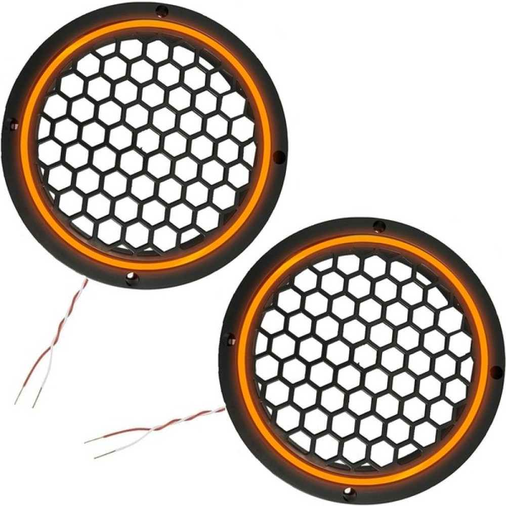 Poke Ledli Hoparlör Kapak 16CM 2ADET 12V PK-5050, Turuncu Oto Hoparlörleri & SubWoofer Fiyatı