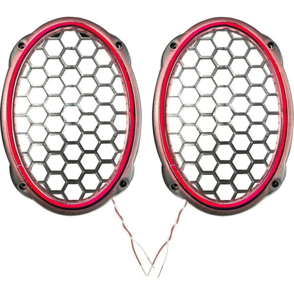 Poke Ledli Hoparlör Kapak 6x9 Oval 12V 2ADET PK-5052, Kırmızı Oto Hoparlörleri & SubWoofer Fiyatı