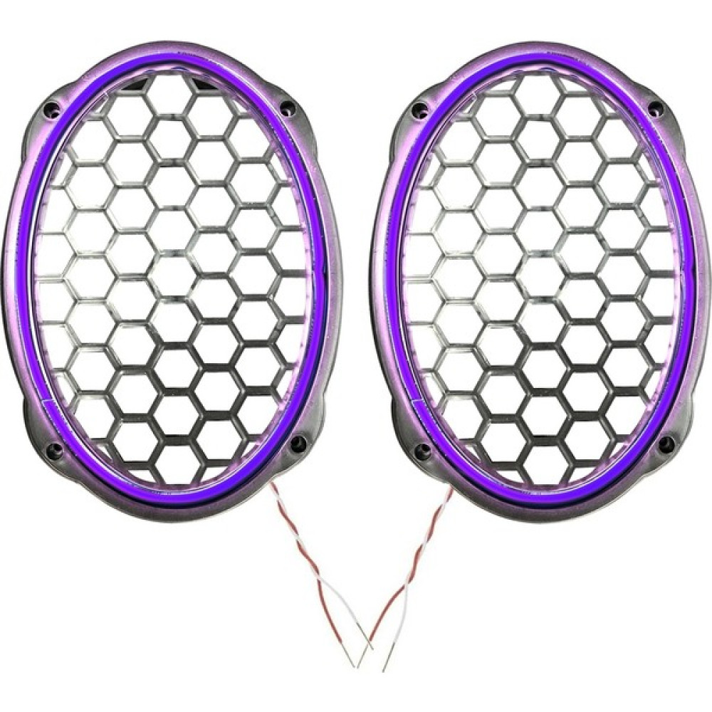 Poke Ledli Hoparlör Kapak 6x9 Oval 12V 2ADET PK-5052, Mor Oto Hoparlörleri & SubWoofer Fiyatı