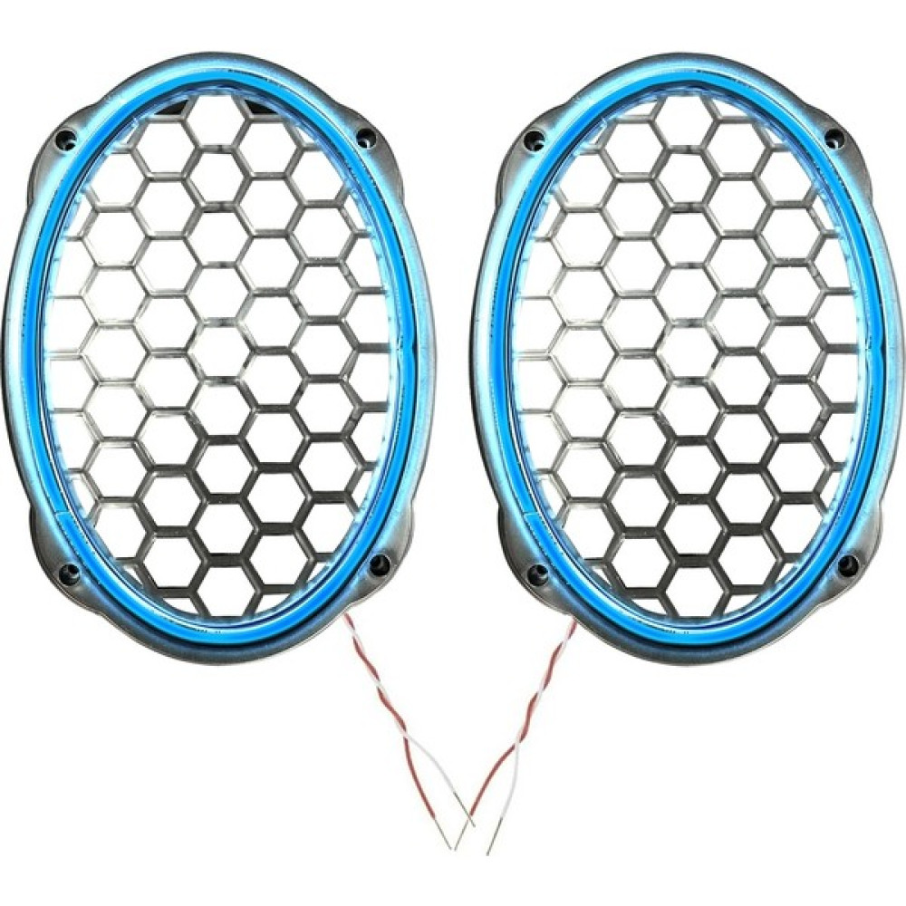 Poke Ledli Hoparlör Kapak 6x9 Oval 12V 2ADET PK-5052, Turkuaz Oto Hoparlörleri & SubWoofer Fiyatı