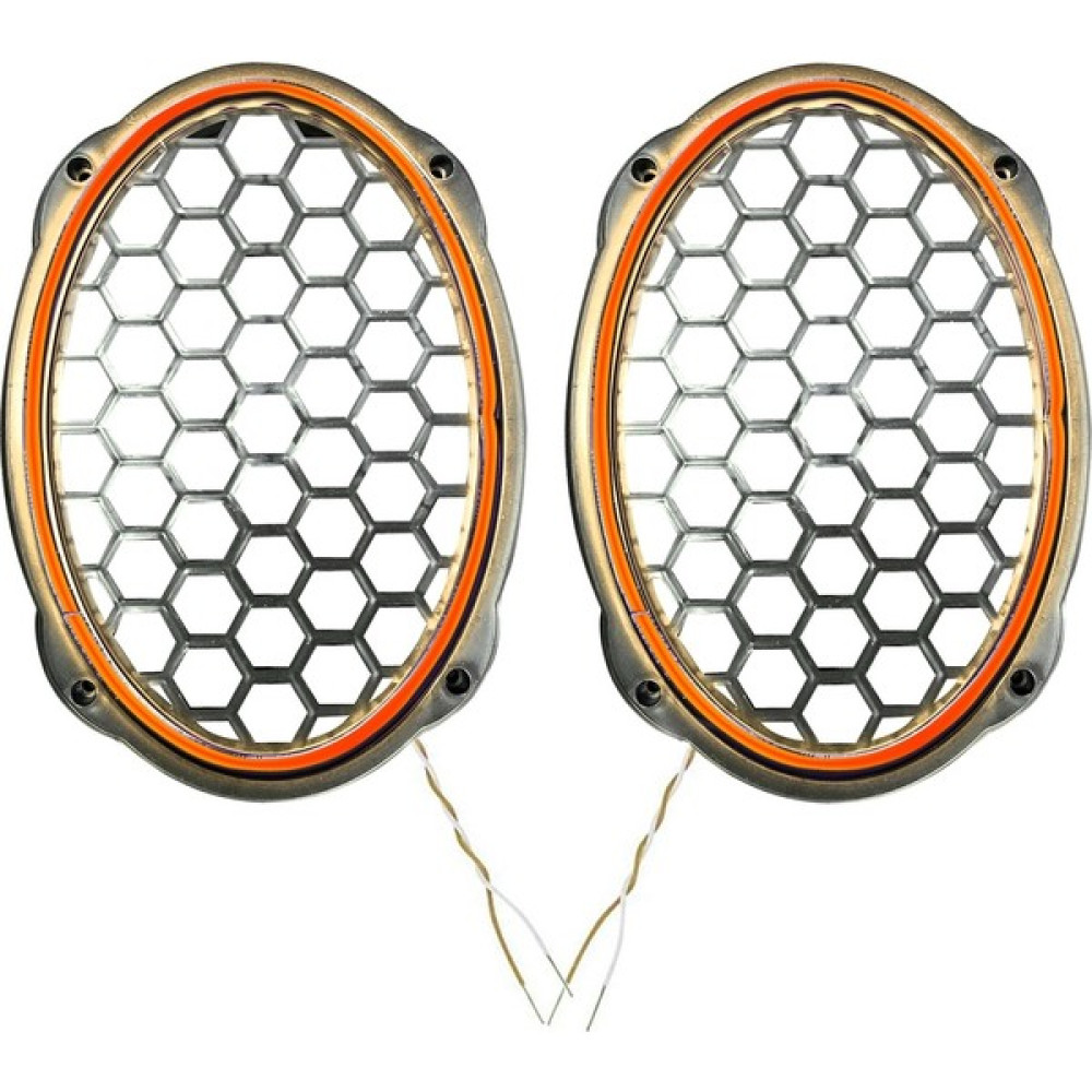 Poke Ledli Hoparlör Kapak 6x9 Oval 12V 2ADET PK-5052, Turuncu Oto Hoparlörleri & SubWoofer Fiyatı