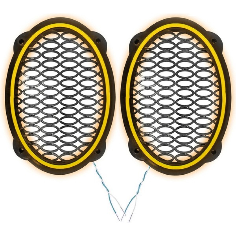 Poke Ledli Hoparlör Kapak Oval 12V 2ADET PK-5052, Sarı Oto Hoparlörleri & SubWoofer Fiyatı