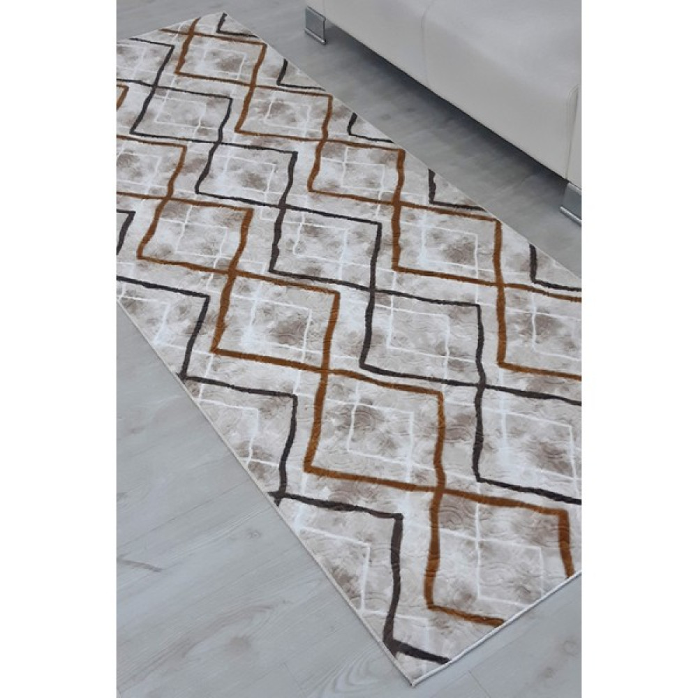 Polaris Halı Kaymaz Tabanlı Embos Yolluk Halı - Kahve - 50 x 40 cm Yolluk Fiyatı