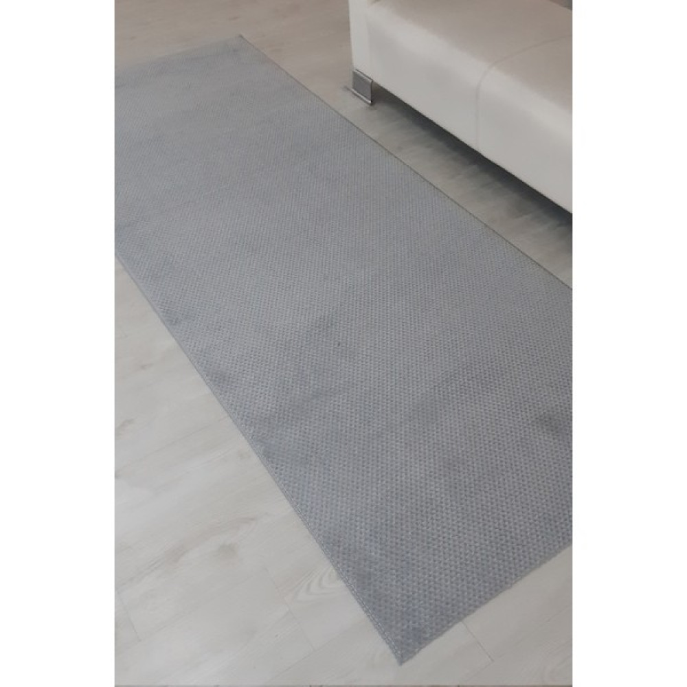 Polaris Halı Kaymaz Tabanlı Petek Dokulu Kabartmalı Yolluk Halı - Açık Gri - 80 x 200 cm Yolluk Fiyatı