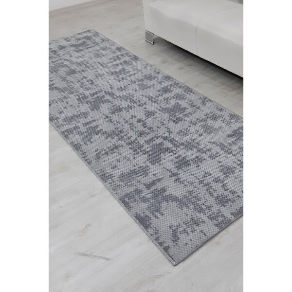 Polaris Halı Kaymaz Tabanlı Petek Dokulu Kabartmalı Yolluk Halı - Gri - 80 x 200 cm Yolluk Fiyatı