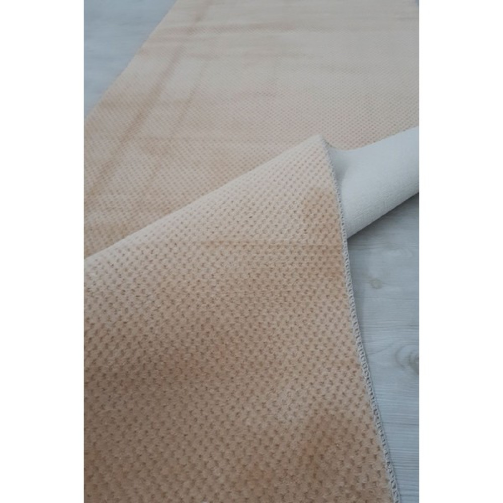 Polaris Halı Kaymaz Tabanlı Petek Dokulu Kabartmalı Yolluk Halı - Koyu Bej - 200 x 150 cm Yolluk Fiyatı