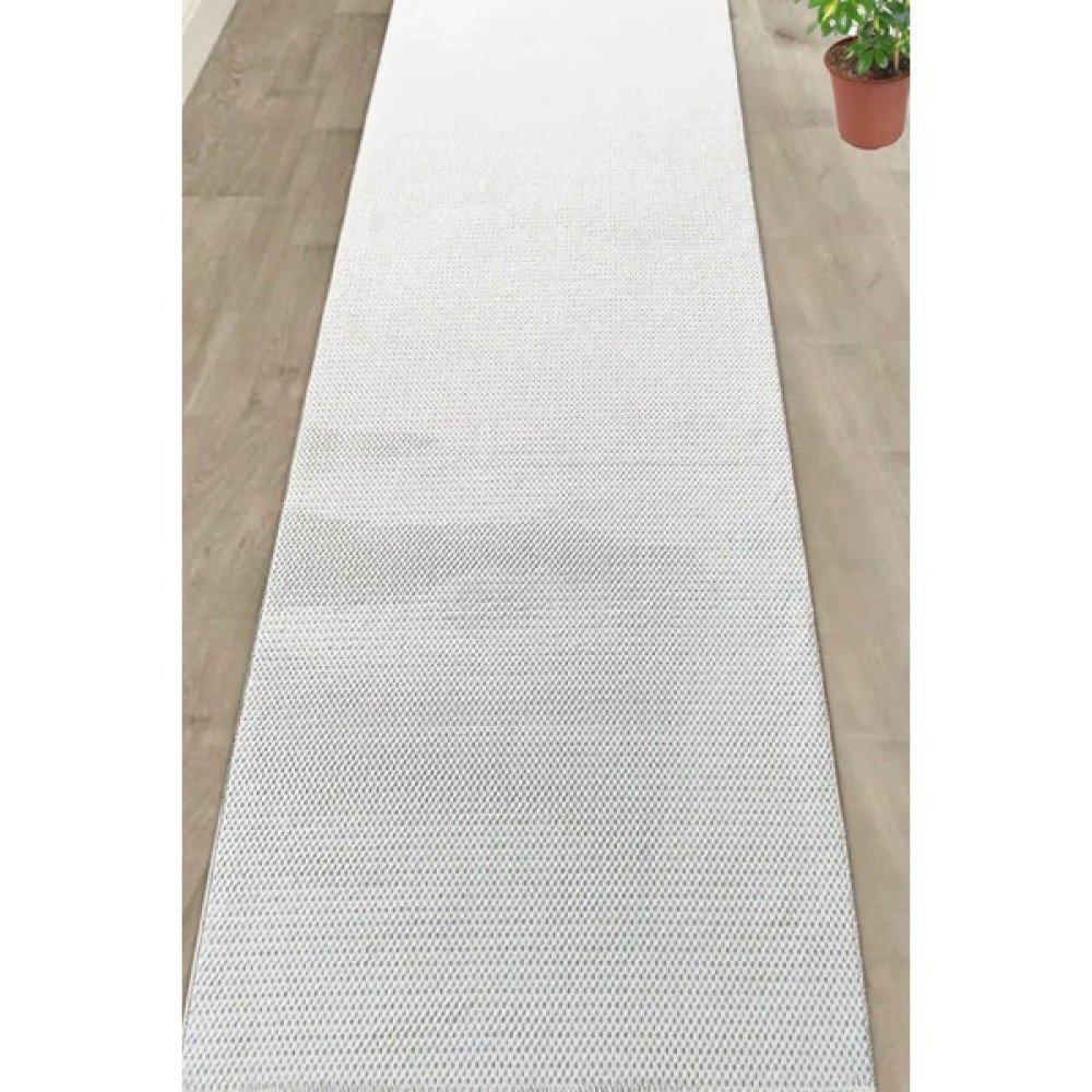 Polaris Halı Kaymaz Tabanlı Petek Dokulu Kabartmalı Yolluk Halı - Krem - 150 x 100 cm Yolluk Fiyatı
