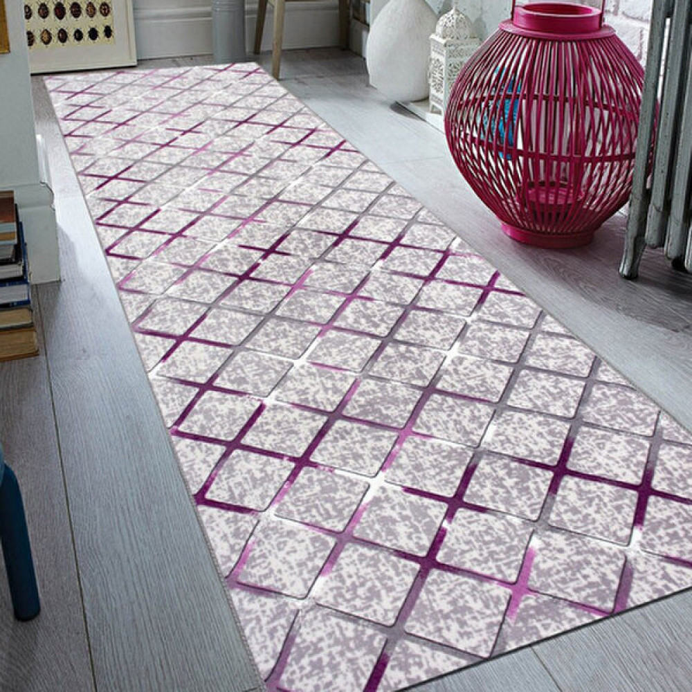 Polaris Halı Kaymaz Tabanlı Yıkanabilir Yolluk Halı - 50 x 40 cm - Lila Yolluk Fiyatı