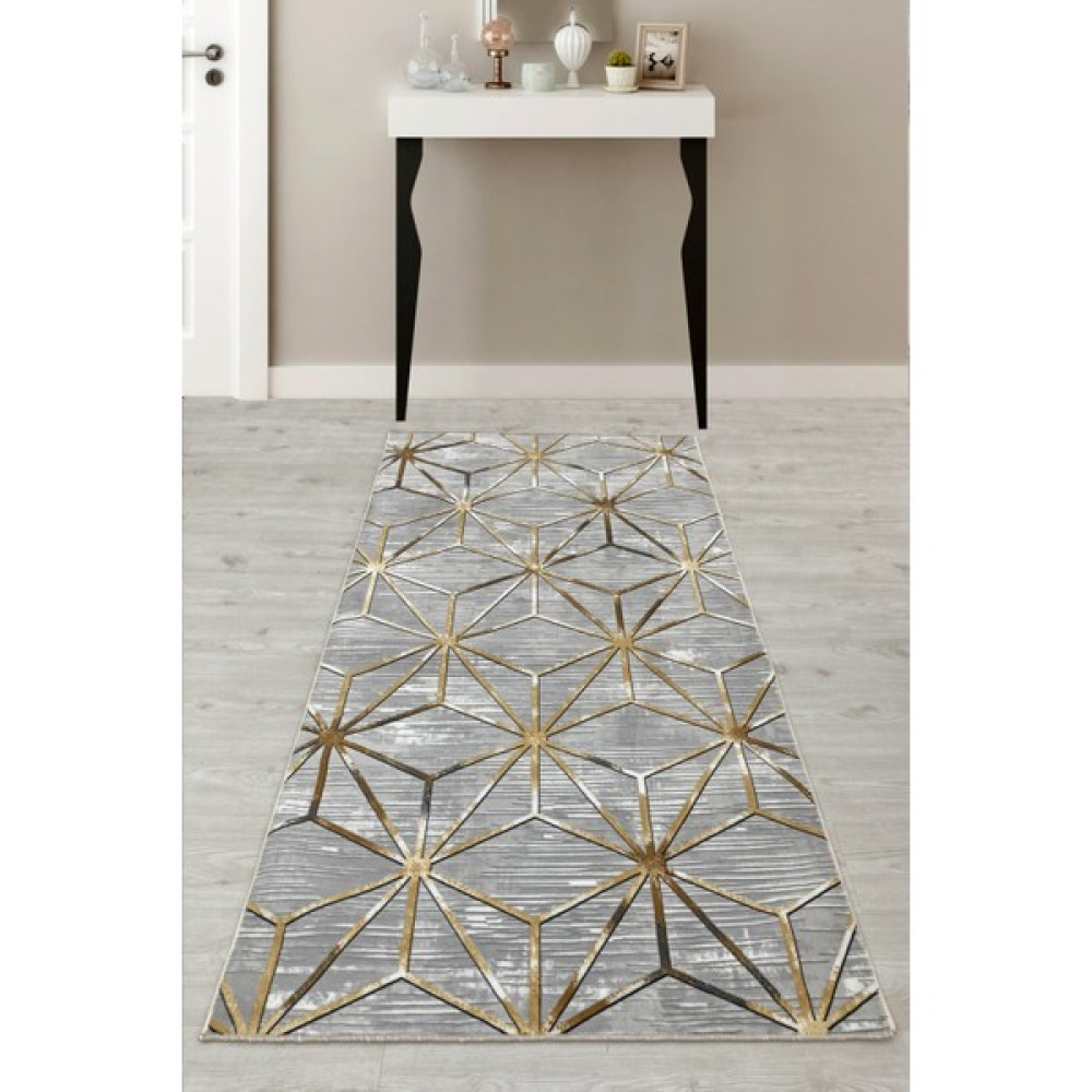 Polaris Halı Kaymaz Tabanlı Yıkanabilir Yolluk Halı - Gri - Hardal - 50 x 40 cm Yolluk Fiyatı