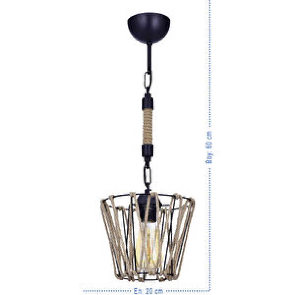Polat Aydınlatma Begonya Salkım Lüx Dokuma Halatlı Sarkıt Avize Siyah Avize Fiyatı