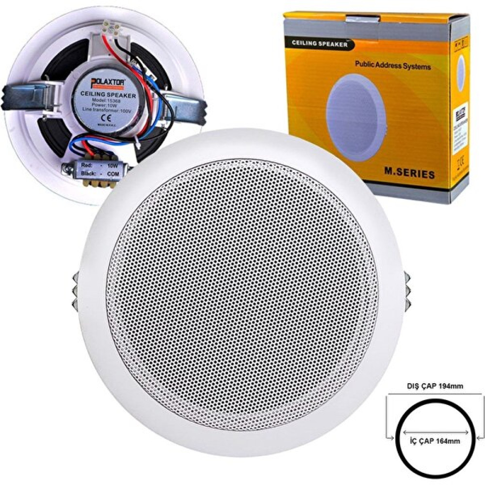 Polaxtor Alçıpan Tavan Hoparlör 16CM 100W Polaxtor Oto Hoparlörleri & SubWoofer Fiyatı