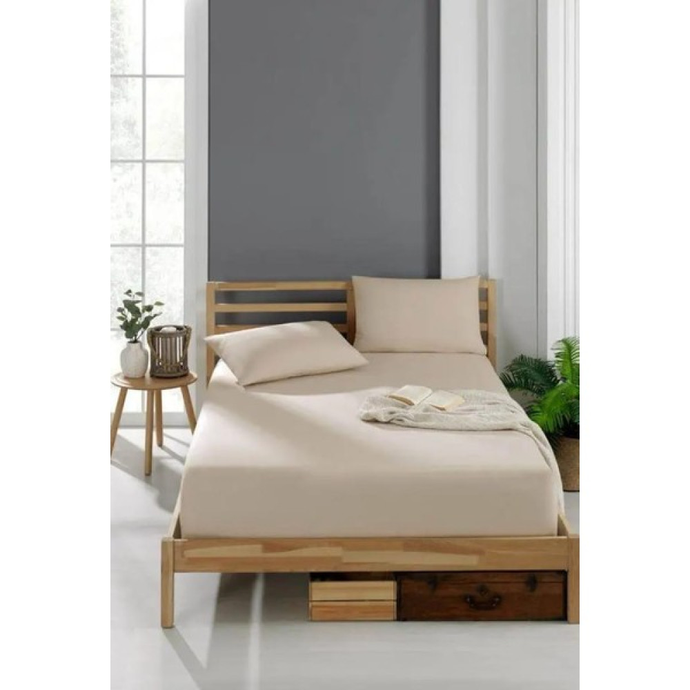 Polen Cotton Ranforce Pamuklu Lastikli Çarşaf Takımı Çift Kişilik 2 Adet Yastık Kılıflı (160 x 200) - 160 x 200 - Sütlü Kahve Çarşaf Fiyatı