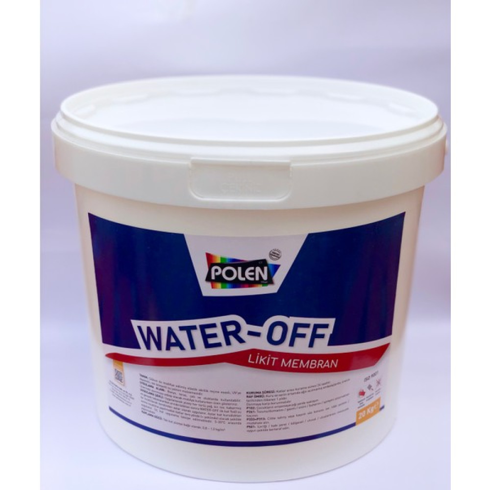 Polen Water Off Likit Membran Uv Dirençli Su Yalıtım Malzemesi 20 Kg Beyaz Dış Cephe Yalıtım Malzemeleri Fiyatı