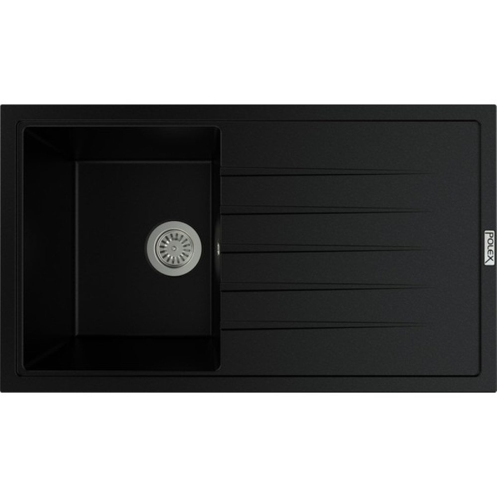 POLEX Cristalüx Granit Evye P-03 Siyah Tezgah Altı Ve Tezgah Üstü Mutfak Evyesi 85x49,5cm Bataryalar & Musluklar Fiyatı