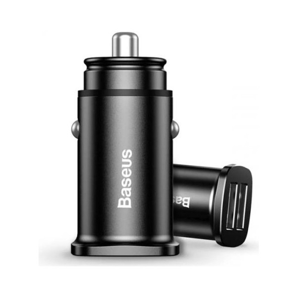 Polham Baseus Süper Hızlı 30W 2 USB Girişli Araç Şarj Başlığı, 12/24V Tüm Çakmaklık Girişlerine Uyumlu Araç Şarjı - Siyah Cep Telefonu Araç Kiti Fiyatı