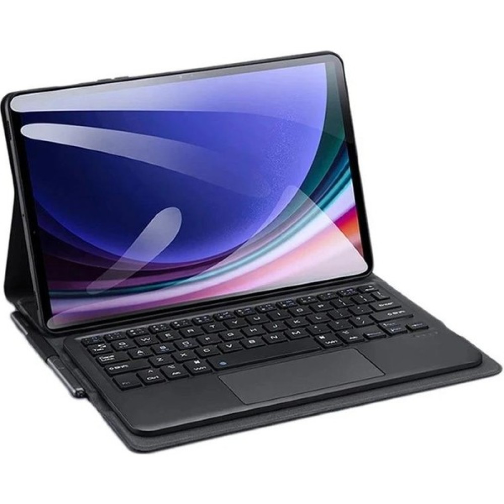 Polham Samsung Galaxy Tab S9 Plus 12.4 Inch (X810-X816B) Ile Uyumlu Touchpadli Kablosuz Bluetooth Klavyeli Kılıf - Siyah Tablet Kılıfı Fiyatı