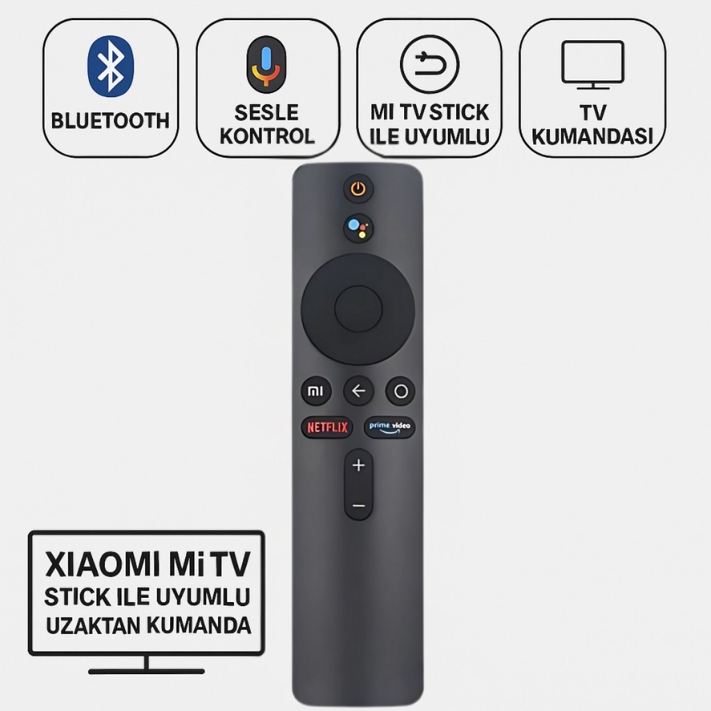 Polham Xiaomi Mi Tv Stick Ile Uyumlu Uzaktan Kumanda, Android Tv Box Için Uzaktan Bluetooth Kumanda - Siyah Cep Telefonu Fiyatı