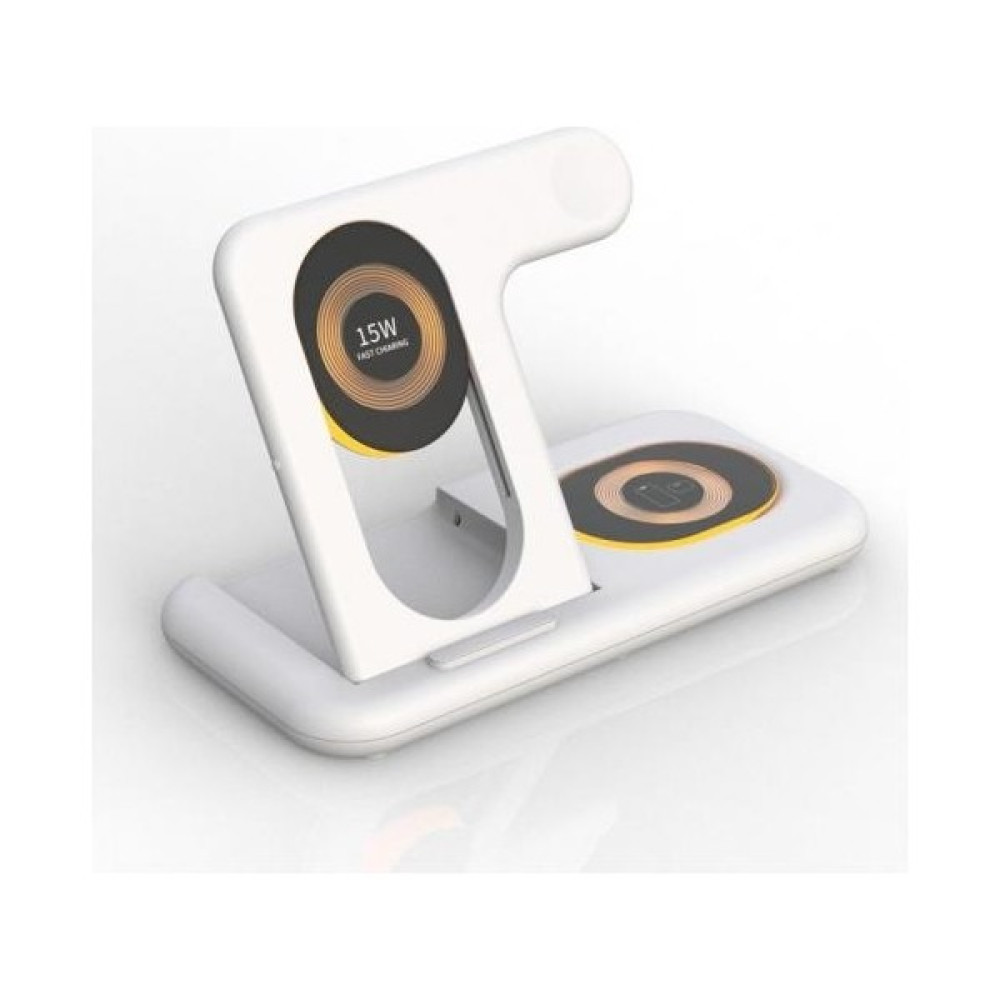 Polhammobile Polham 15W Magsafe Uyumlu LED Işıklı 4in1 Kablosuz Şarj Standı, Iphone, Apple Watch ve Airpods Şarjı - Beyaz Cep Telefonu Şarj Cihazı Fiyatı