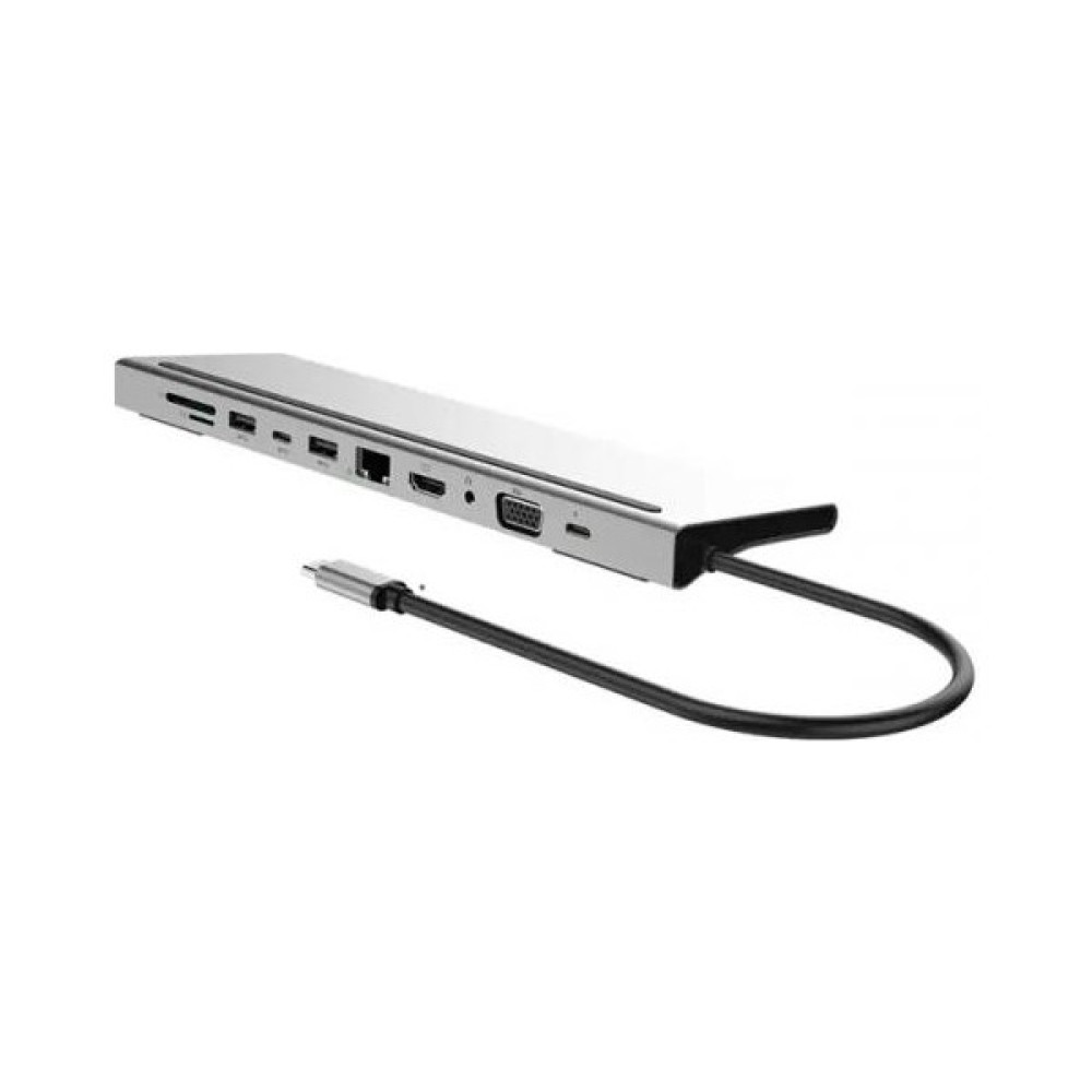 Polhammobile Polham 87W 11IN1 Type C Çevirici Çoğaltıcı Hub, 2x Type C, 1x Vga, 1x Hdmi, 1x RJ45, 3x Usb,1x Sd/tf - Gri Bilgisayar Çevirici ve Adaptörü Fiyatı